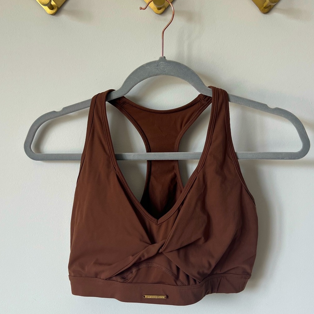 Gymshark x Whitney Simmons Sports Bra Size Medium in Dandelion Brown